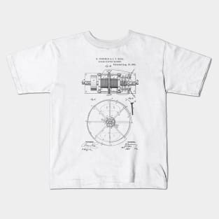 Dynamo Electric Machine Vintage Patent Hand Drawing Kids T-Shirt